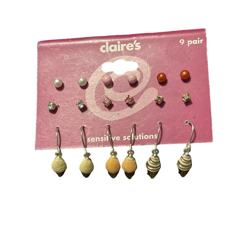 Claires Sensitive Solutions 9 Pair Earrings